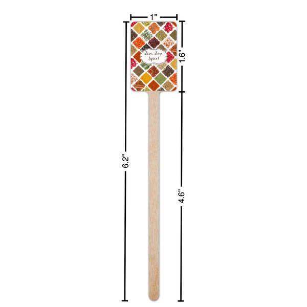 Spices Wooden 6.25" Stir Stick - Rectangular - Dimensions