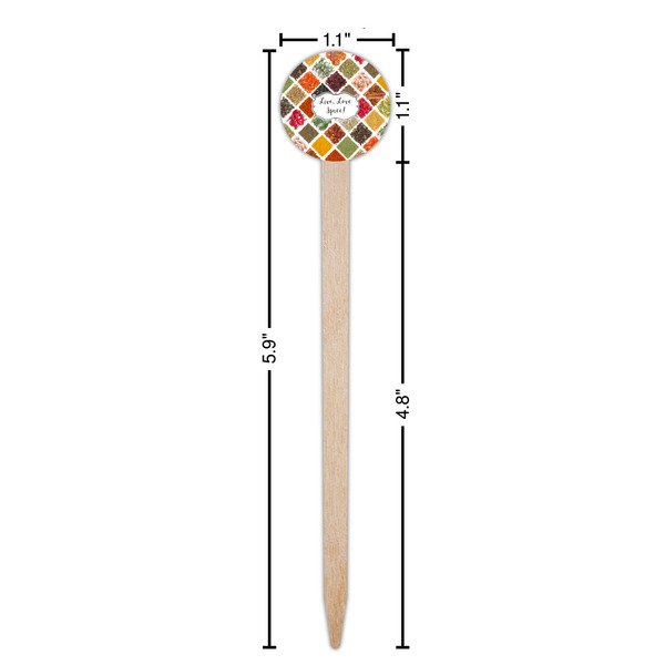 Spices Wooden 6" Food Pick - Round - Dimensions