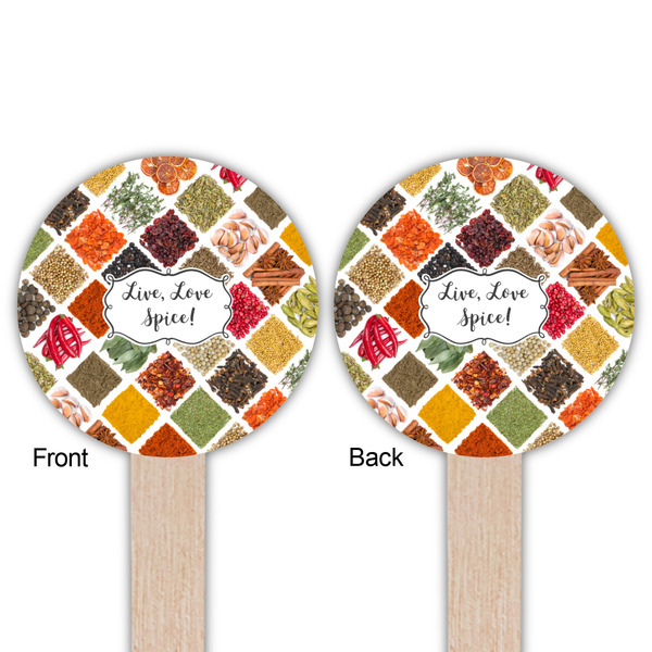 Spices Wooden 6" Food Pick - Round - Double Sided - Front & Back