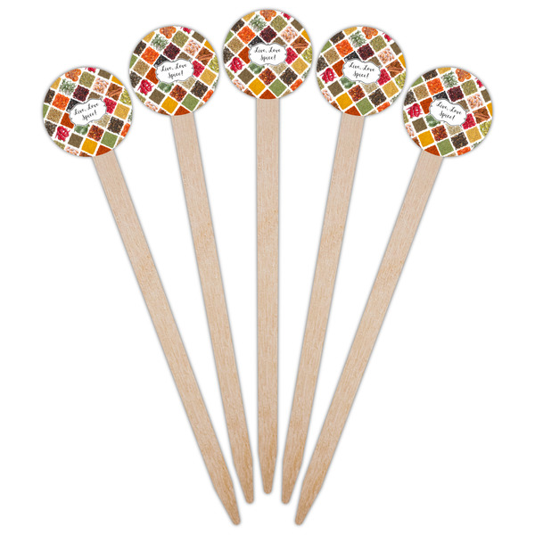 Spices Wooden 6" Food Pick - Round - Fan View