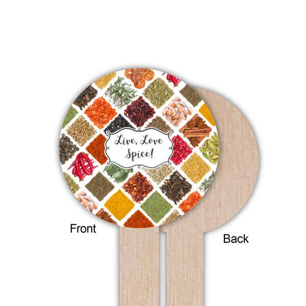 Spices Wooden 6" Food Pick - Round - Single Sided - Front & Back