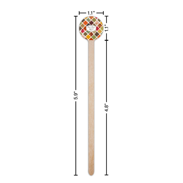 Spices Wooden 6" Stir Stick - Round - Dimensions