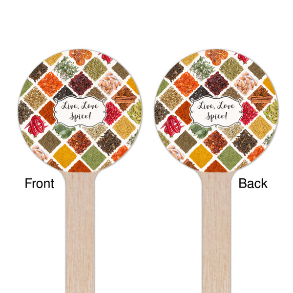 Spices Wooden 7.5" Stir Stick - Round - Double Sided - Front & Back