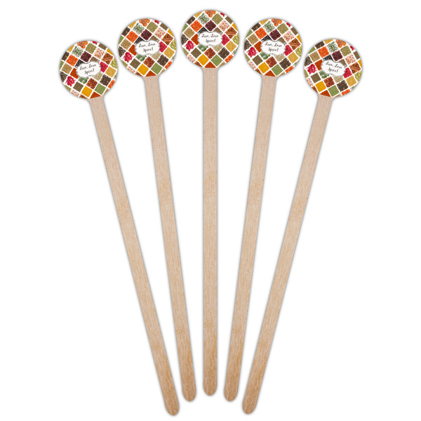 Spices Wooden 7.5" Stir Stick - Round - Fan View