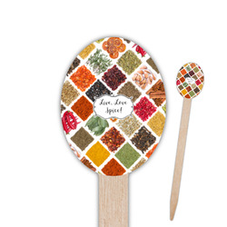 Spices Oval Wooden Food Picks - Single Sided