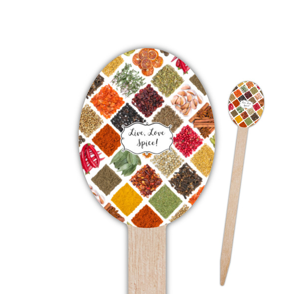 Custom Spices Oval Wooden Food Picks