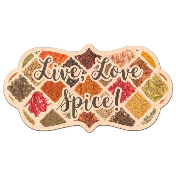Custom Spices Genuine Maple or Cherry Wood Sticker (Personalized)
