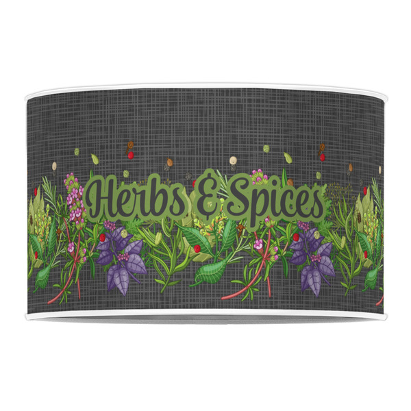 Herbs & Spices 12" Drum Lampshade - FRONT (Poly Film)