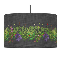 Herbs & Spices 12" Drum Pendant Lamp - Fabric