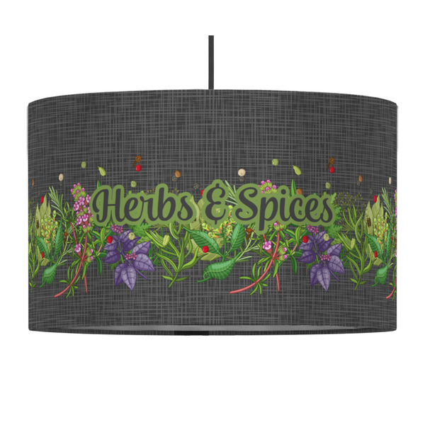 Custom Herbs & Spices 12" Drum Pendant Lamp - Fabric