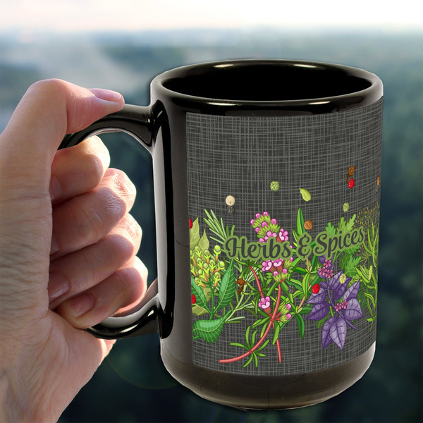 Herbs & Spices 15oz. Black Mug - LIFESTYLE