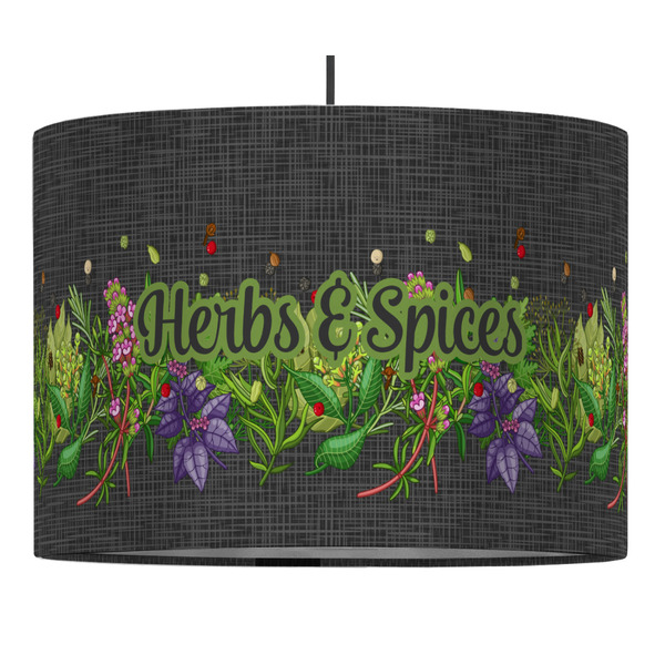 Custom Herbs & Spices 16" Drum Pendant Lamp - Fabric