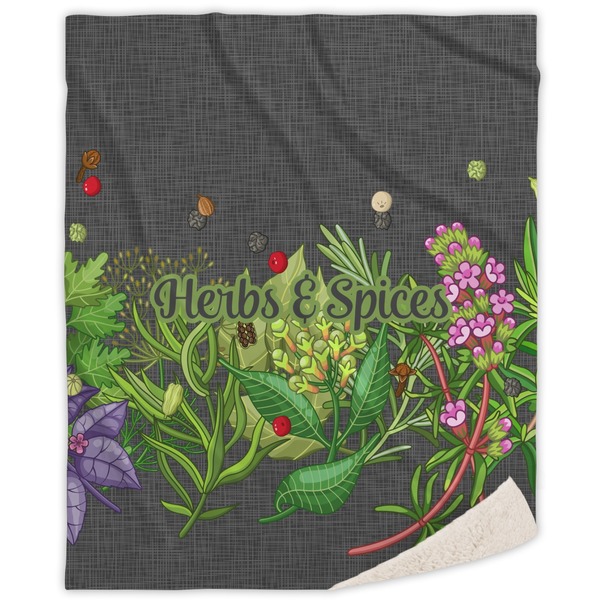 Custom Herbs & Spices Sherpa Throw Blanket (Personalized)