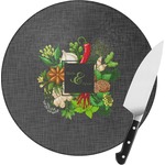 Herbs & Spices Round Glass Cutting Board - Small (Personalized)