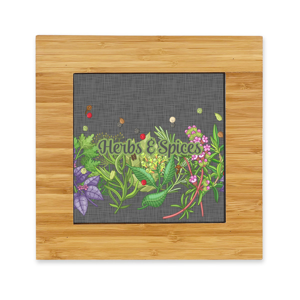 Custom Herbs & Spices Bamboo Trivet with Ceramic Tile Insert