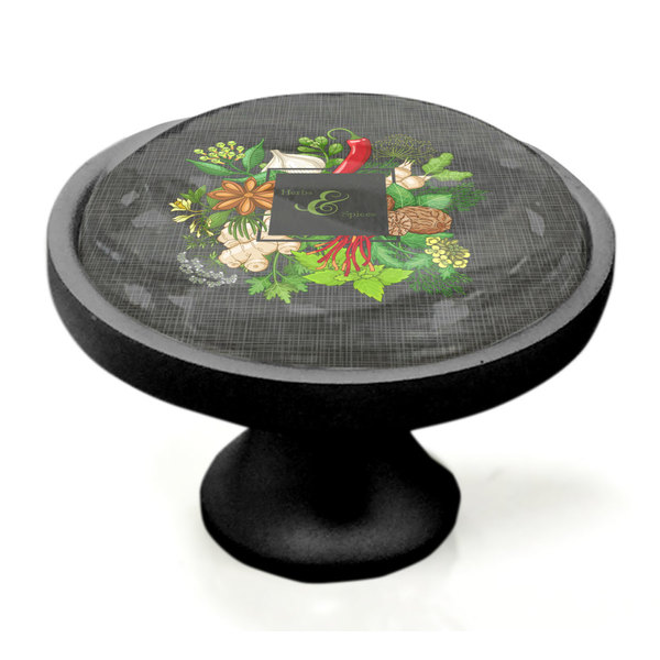 Herbs & Spices Black Custom Cabinet Knob (Side)