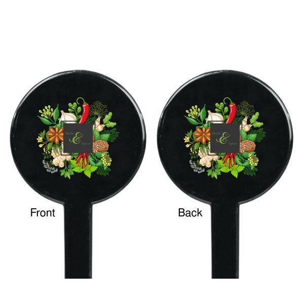 Herbs & Spices Black Plastic 7" Stir Stick - Double Sided - Round - Front & Back