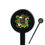 Herbs & Spices 7" Round Plastic Stir Sticks - Black - Double Sided