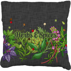 Herbs & Spices Faux-Linen Throw Pillow 20" (Personalized)