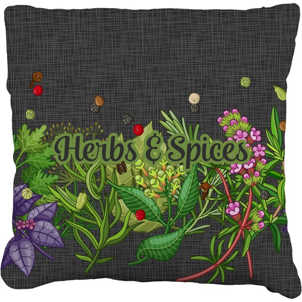 Custom Herbs & Spices Faux-Linen Throw Pillow (Personalized)