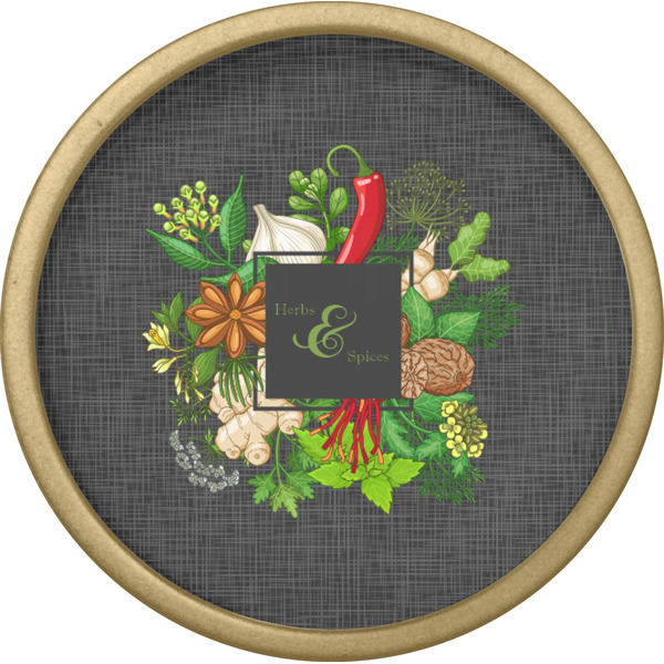 Herbs & Spices Cabinet Knob - Gold - Front