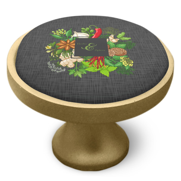 Herbs & Spices Cabinet Knob - Gold - Side