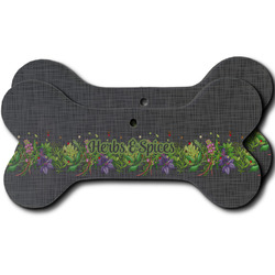 Herbs & Spices Ceramic Dog Ornament - Front & Back