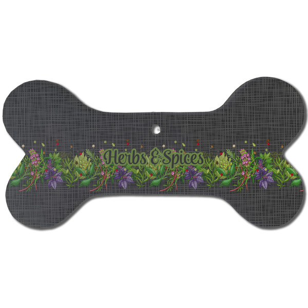 Custom Herbs & Spices Ceramic Dog Ornament - Front