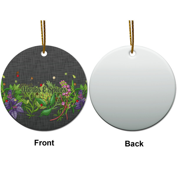 Herbs & Spices Ceramic Flat Ornament - Circle Front & Back (APPROVAL)