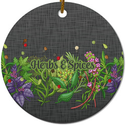 Herbs & Spices Round Ceramic Ornament