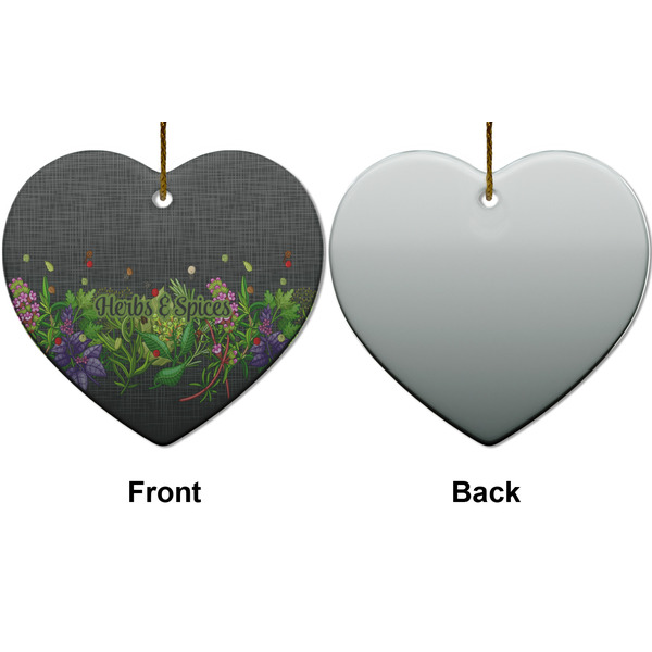 Herbs & Spices Ceramic Flat Ornament - Heart Front & Back (APPROVAL)