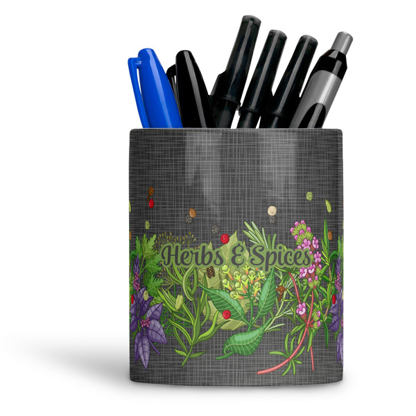 Custom Herbs & Spices Ceramic Pen Holder