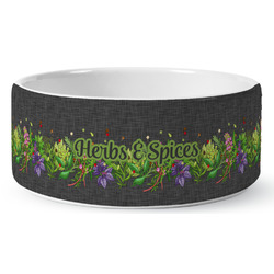 Herbs & Spices Ceramic Dog Bowl - Medium (Personalized)