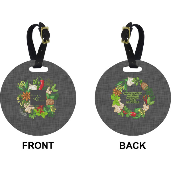 Herbs & Spices Circle Luggage Tag (Front + Back)