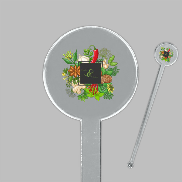Herbs & Spices Clear Plastic 7" Stir Stick - Round - Closeup