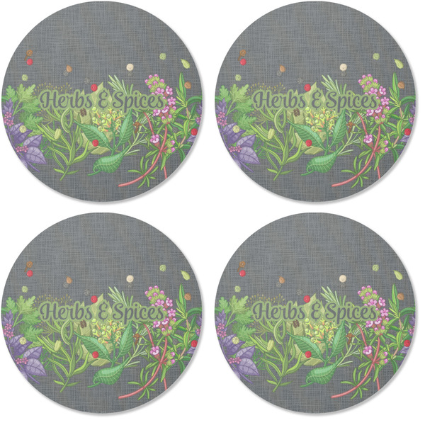 Herbs & Spices Coaster Round Rubber Back - Apvl