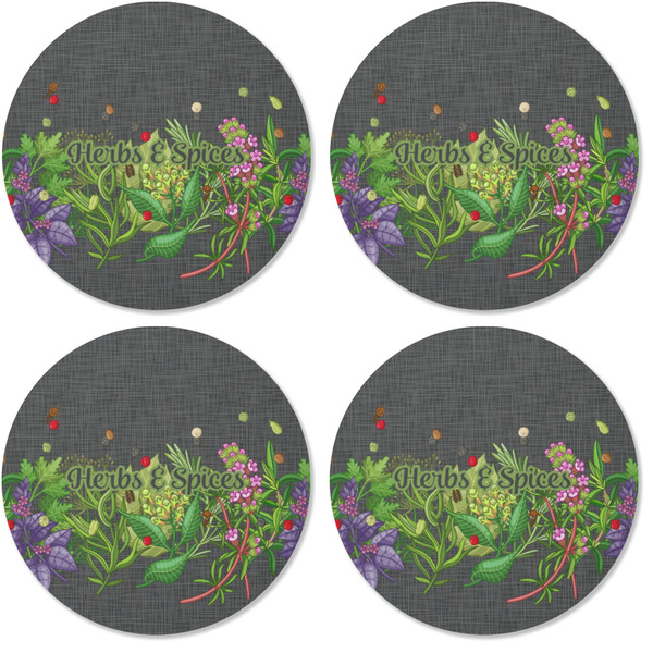 Herbs & Spices Coaster Round Rubber Back - Apvl