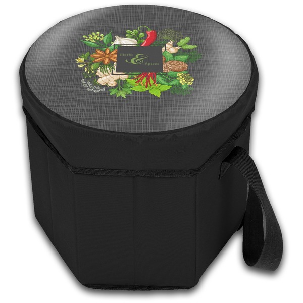 Herbs & Spices Collapsible Personalized Cooler & Seat (Closed)
