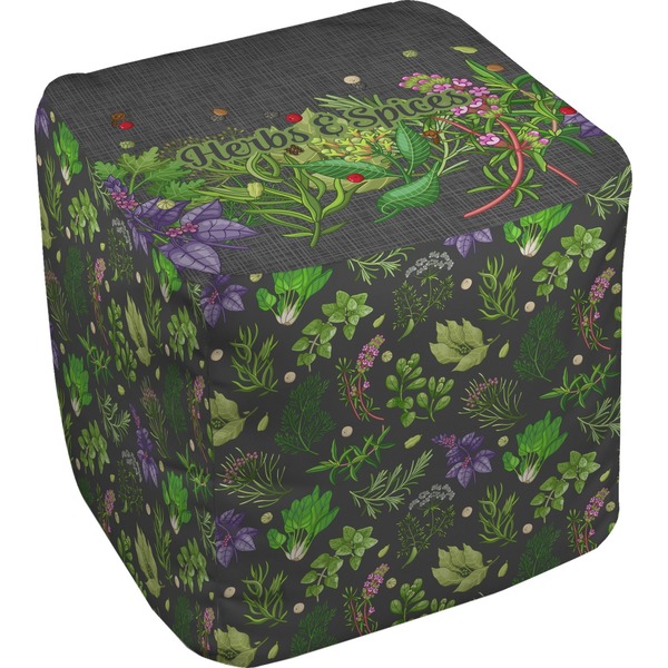Custom Herbs & Spices Cube Pouf Ottoman (Personalized)