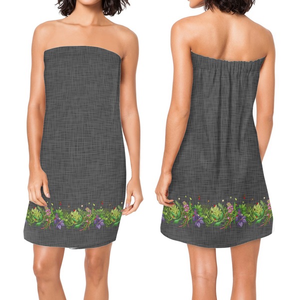 Herbs & Spices Custom Bath Wrap - Front & Back View