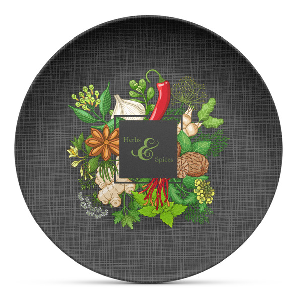 Custom Herbs & Spices Microwave Safe Plastic Plate - Composite Polymer (Personalized)