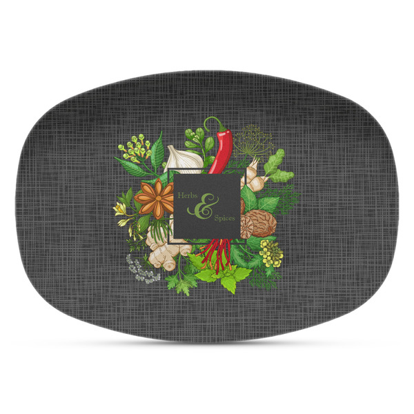 Custom Herbs & Spices Plastic Platter - Microwave & Oven Safe Composite Polymer (Personalized)