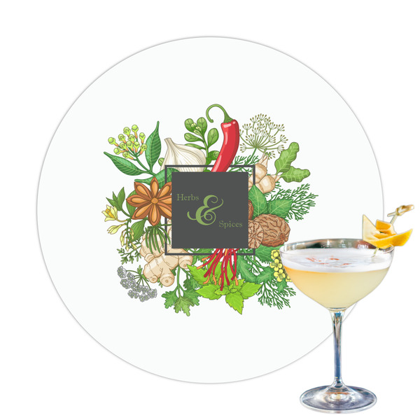Custom Herbs & Spices Printed Drink Topper - 3.25"