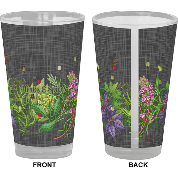 Herbs & Spices Pint Glass - Full Color - Front & Back Views