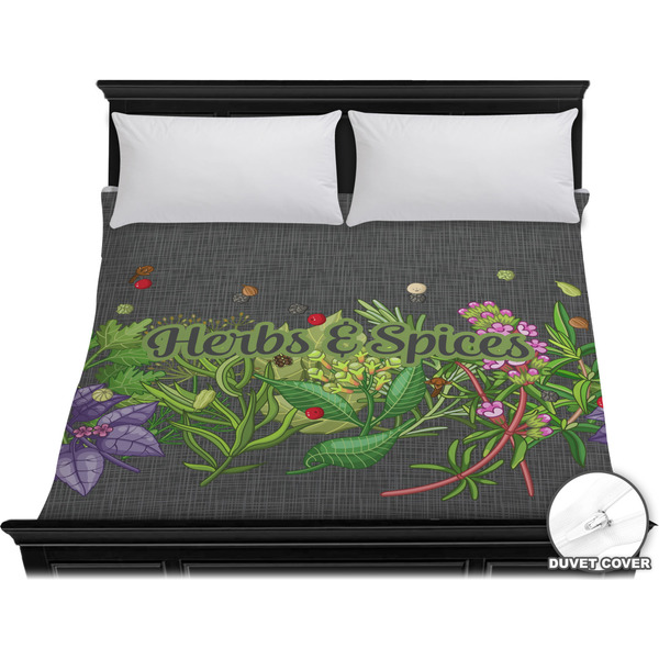 Custom Herbs & Spices Duvet Cover - King (Personalized)