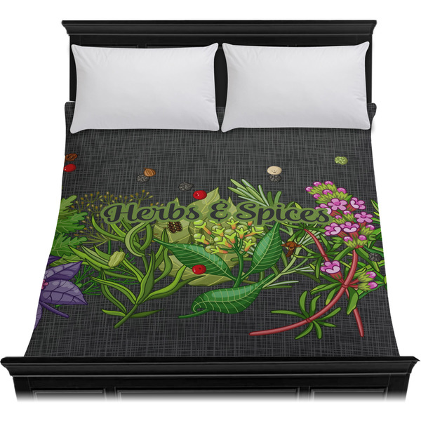Herbs & Spices Duvet Cover - Queen - On Bed - No Prop