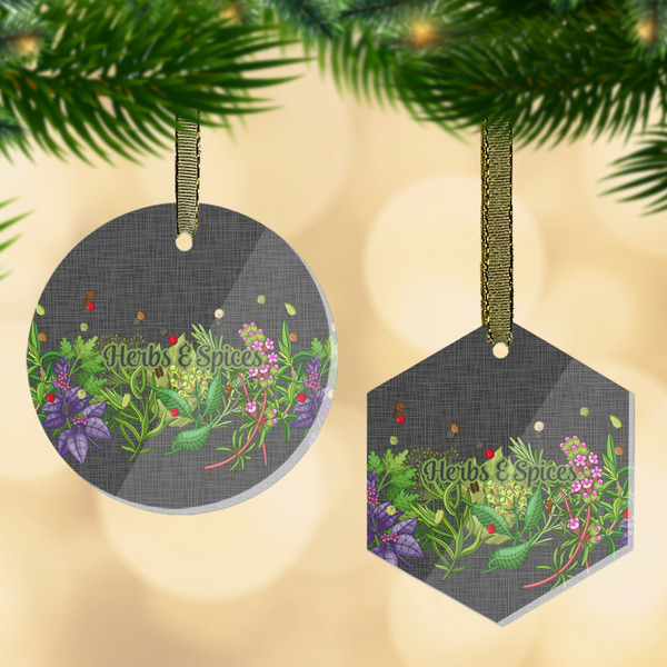 Custom Herbs & Spices Flat Glass Ornament