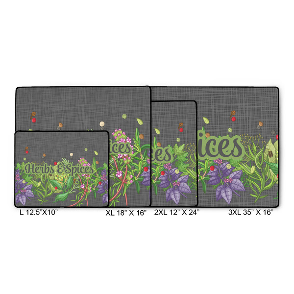 Herbs & Spices Gaming Mats - SIZE CHART