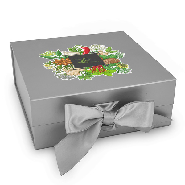 Custom Herbs & Spices Gift Box with Magnetic Lid - Silver