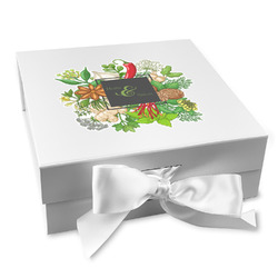 Herbs & Spices Gift Box with Magnetic Lid - White
